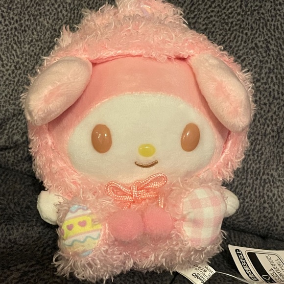 Fuzzy My Melody x Rabbit Cosplay Plush Keychain (5.5”) - Picture 2 of 8